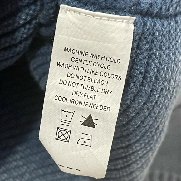 Carbon 2 Cobalt‎ Waterman Sweater Men’s Split Neck Henley Blue Cotton Raglan XL - Picture 6 of 6